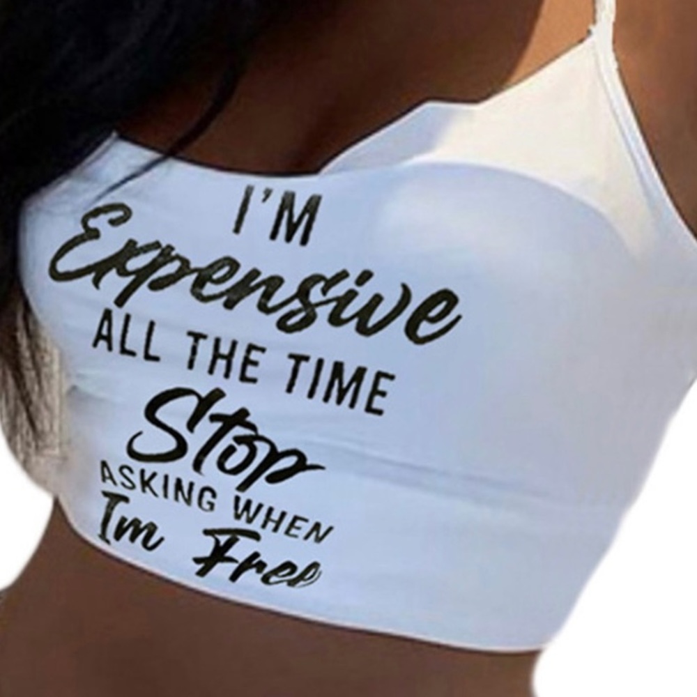 NEW| Women’s I’m Expensive White Cropped Cami Top